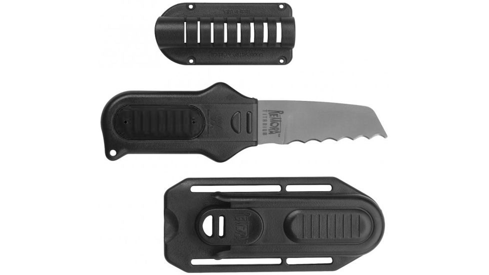 Underwater Kinetics Remora Titanium, Blunt Tip Blade Dive Knife, Black 30144