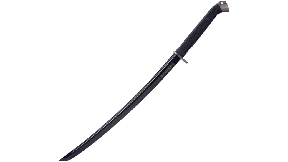 United Cutlery Boshin Midnight Forge Katana Knife, 22.5 black finish 1060HC steel blade, Black textured TPR handle, UC3125B