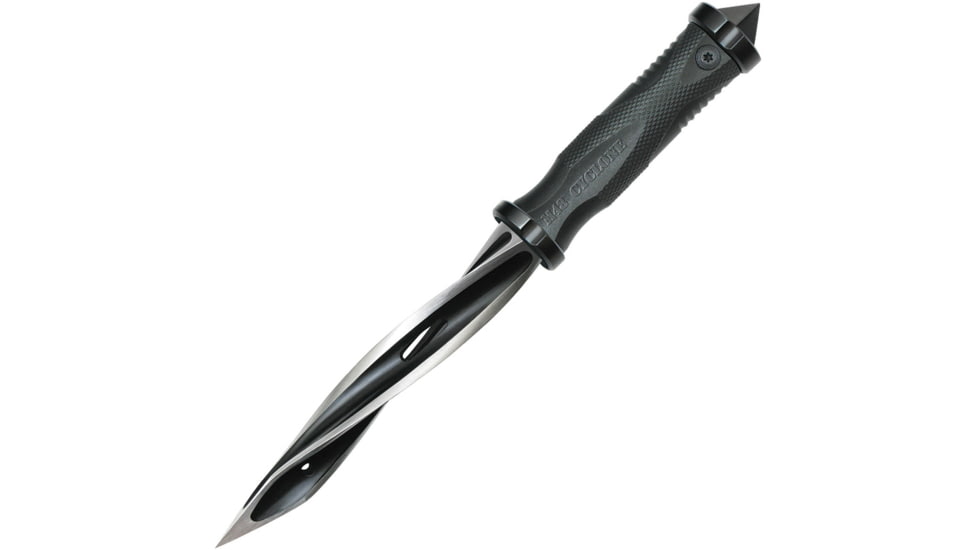United Cutlery M48 Cyclone Boot Knife, 5.75 two-tone finish 2Cr13 stainless blade, Black checkered GRN handle, UC3287