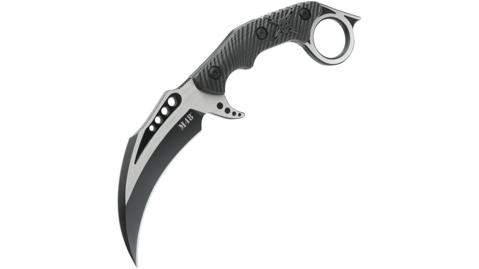 United Cutlery M48 Liberator Falcon Karambit Knife, 4.63 two-tone finish 2Cr13 stainless karambit bla, Black TPU handle, UC3334