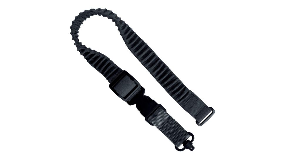 United States Tactical MOLLE Shock Webbing Sling, 1.25in, QD Swivel, Black, UST-SLM00201QD