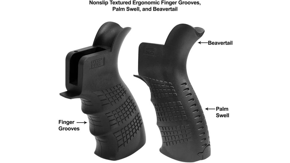UTG Pro AR15 Ambidextrous Pistol Grip, Black, RBUPG01B