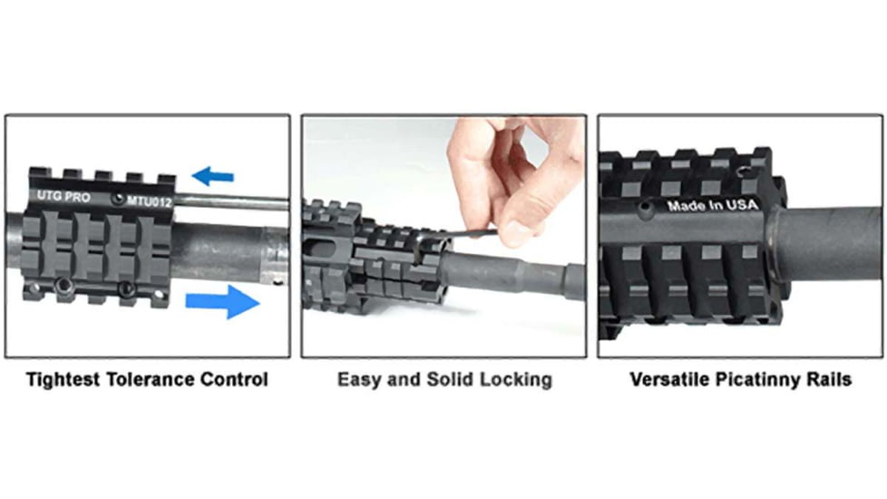 UTG Pro AR15 Low-pro Quad-rail Gas Block for .75in Barrel, Black, MTU012