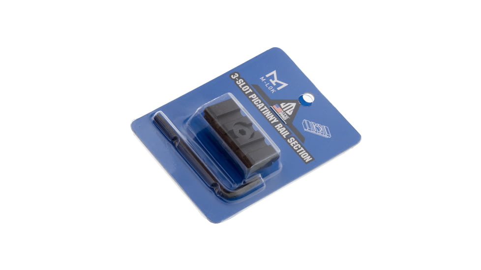 UTG Pro M-LOK 3-Slot Picatinny Rail Section, Black, MTURS10S