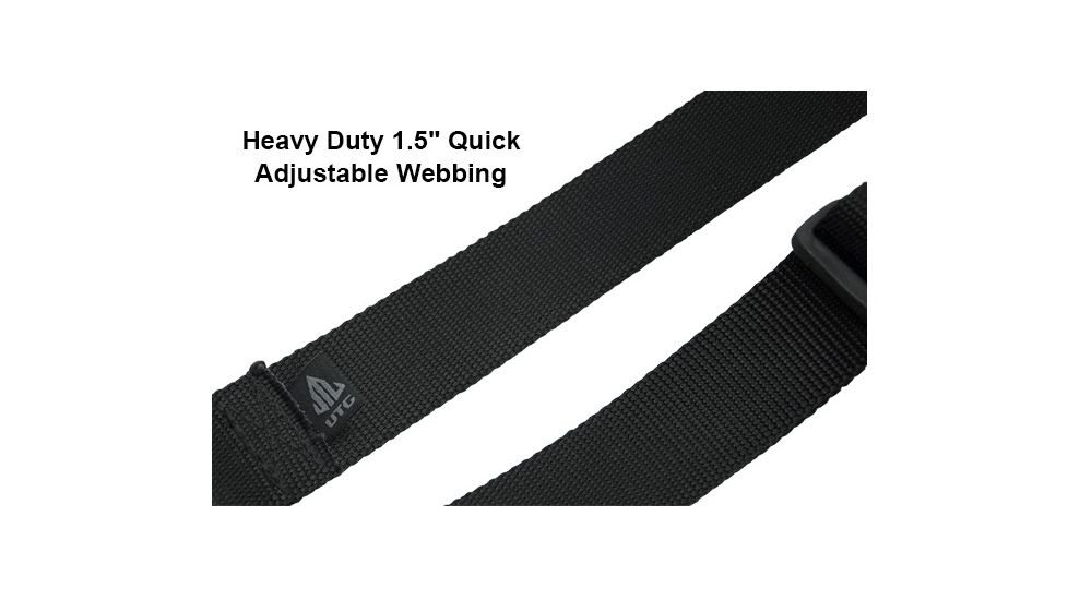 UTG Pro Next Gen. Single Point Bungee Gun Sling, QD Swivel, Black PVC-GB507B