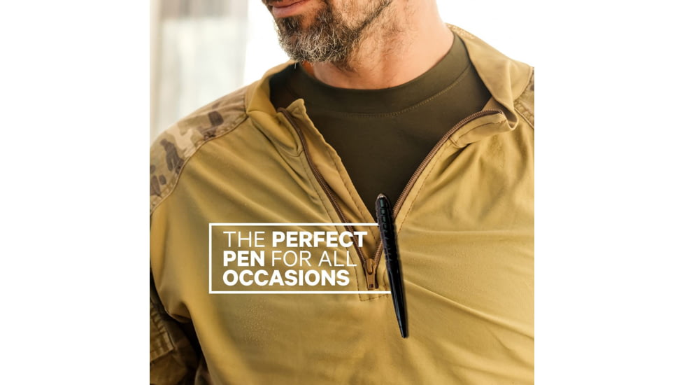 UZI Tactical Defender Pen W/ Glassbreaker &amp; Striking Point - UZI-TACPEN12-BK