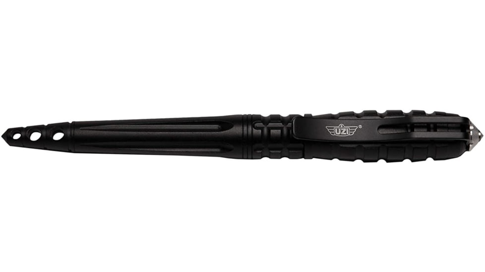UZI Tactical Defender Pen w/Glassbreaker and Striking Point, Black, UZI-TACPEN12-BK