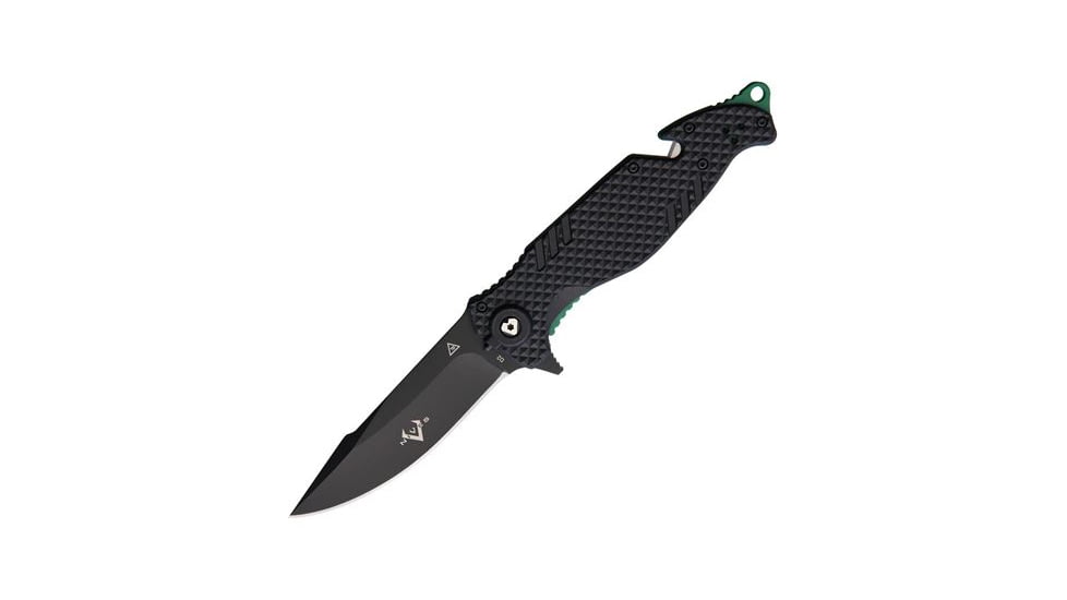 V NIVES TGL Trailblazer Linerlock Blk Folding Knife, 3.75 black finish D2 tool steel blade, Black FRN handle, V23GPBGBK