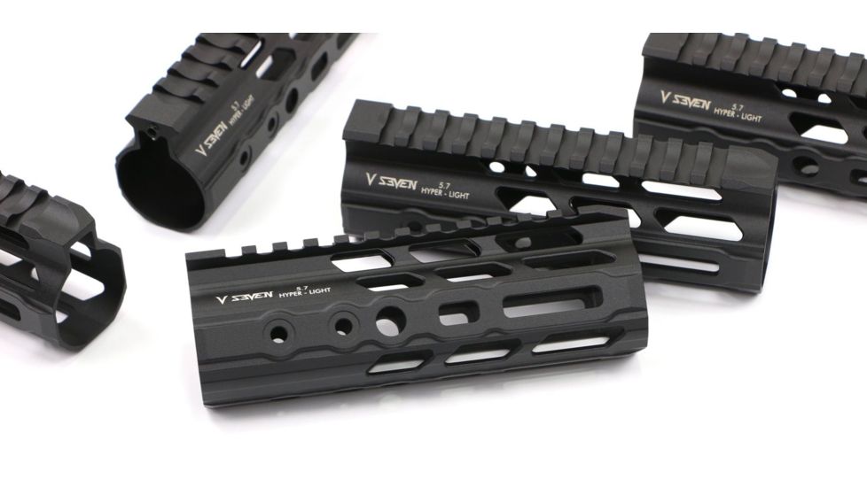V Seven Hyper-Light Handguard, AR-15, M-LOK, 18 inch, Magnesium, Black, HYPLIGHT 18ML