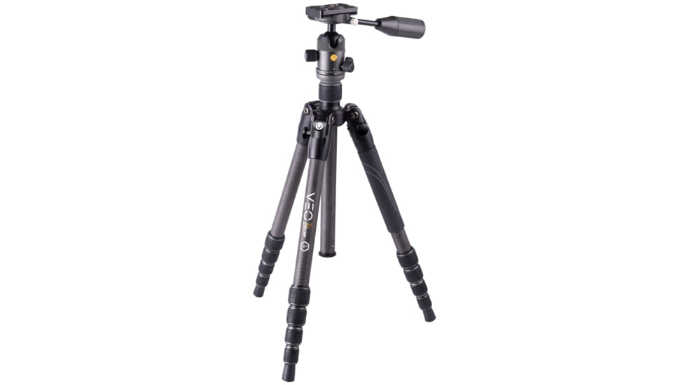 Vanguard Veo3X Lightweight Compact Travel Kit with Carbon 4-in-1 Tripod, Ball Head, Monopod, Bluetooth Remote, SPC, Black/Gray, VEO3X235CBP