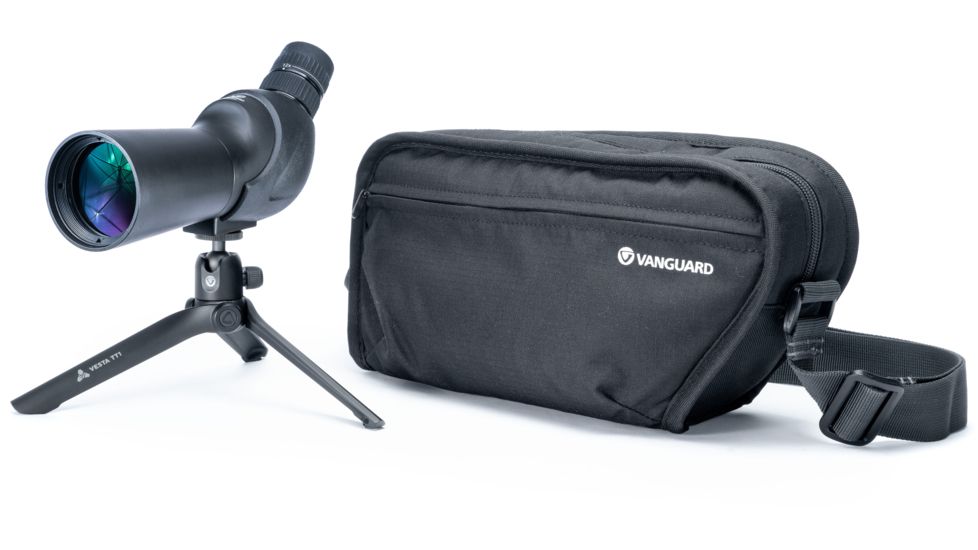 Vanguard Vesta 350A 12-45x50mm Angled Spotting Scope Kit w/ Tabletop Tripod and Soft-Sided Carrying Bag, Black, Vesta 350A