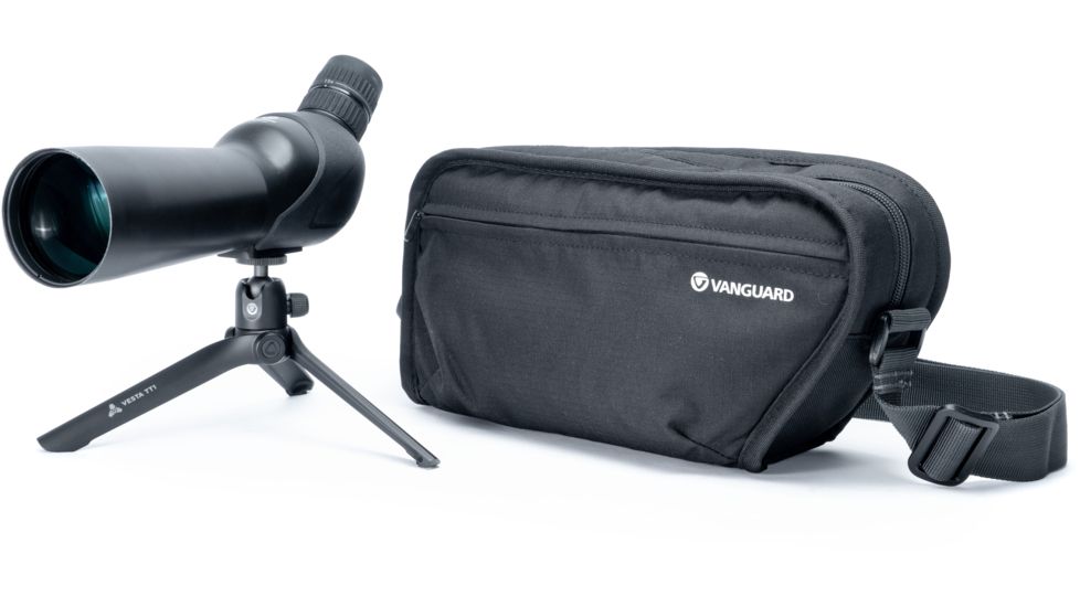 Vanguard Vesta 460A 15-50x60mm Angled Spotting Scope Kit w/ Tabletop Tripod and Soft-Sided Carrying Bag, Black, Vesta 460A