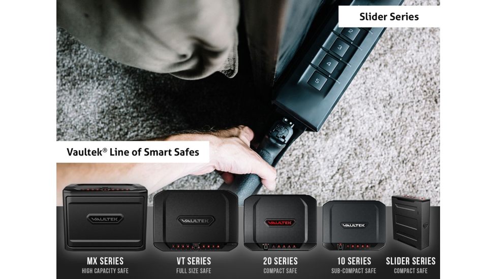 Vaultek Safe NSL20 Slider WiFi Pistol Vault, Covert Black NSL20-BK