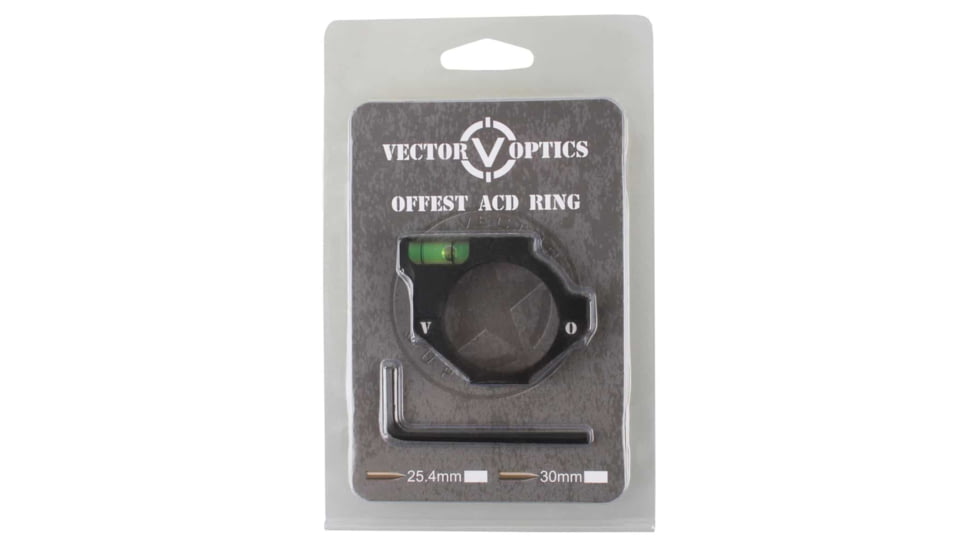 Vector Optics ACD Mount Ring, 25.4mm Tube, 6063-T6, Matte, w/ Offset Level Bubble, Black, SCACD-04