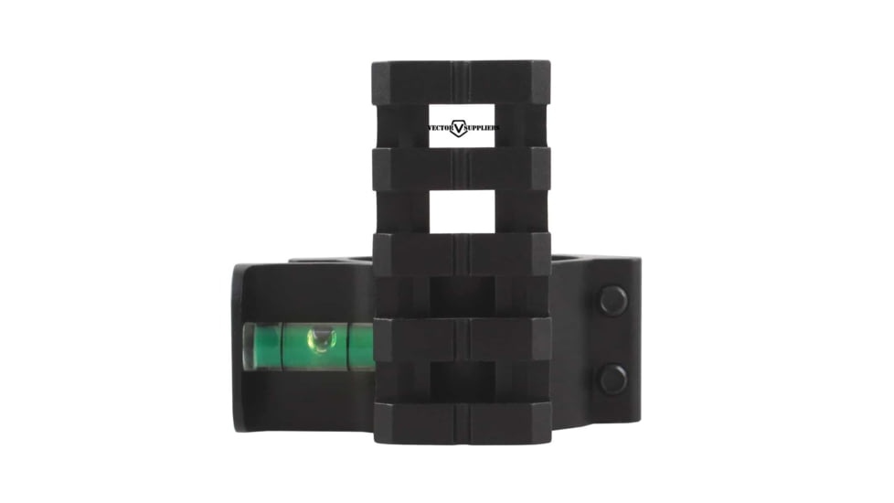 Vector Optics ACD Mount Ring, 30mm/ 1in Tube, 6063-T6, Matte, w/ Side Level Bubble &amp; Built-In Picatinny Rail, 4 Slots, Black, SCACD-07