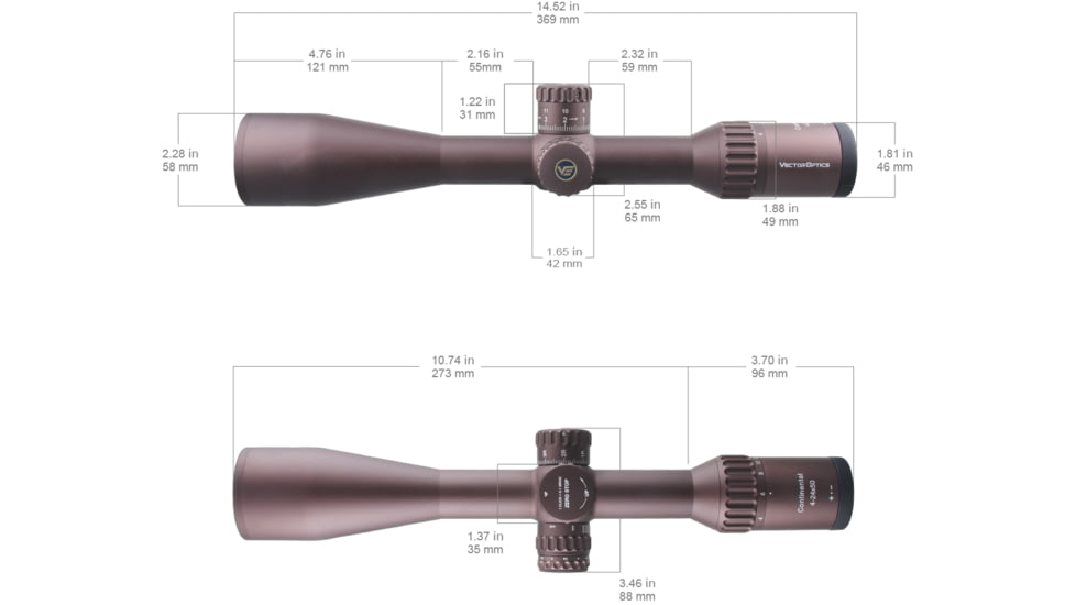Vector Optics Continental x6 4-24x56mm Riflescope, 34mm Tube, First Focal Plane, Chorme, SCFF-39