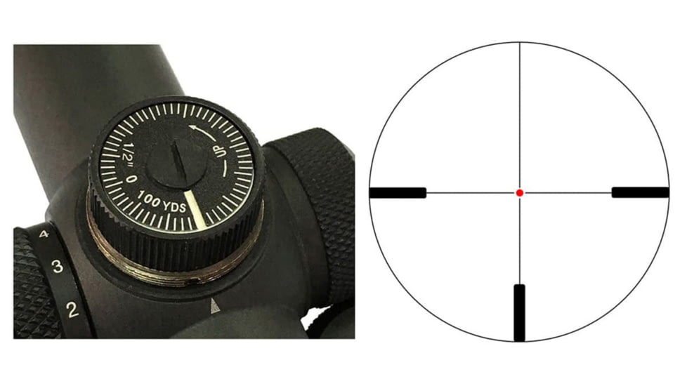 Vector Optics Forester Rifle Scope, 1-5x24mm, 30mm Tube, Etched glass VFD-2 Reticle, Black, SCOC-03