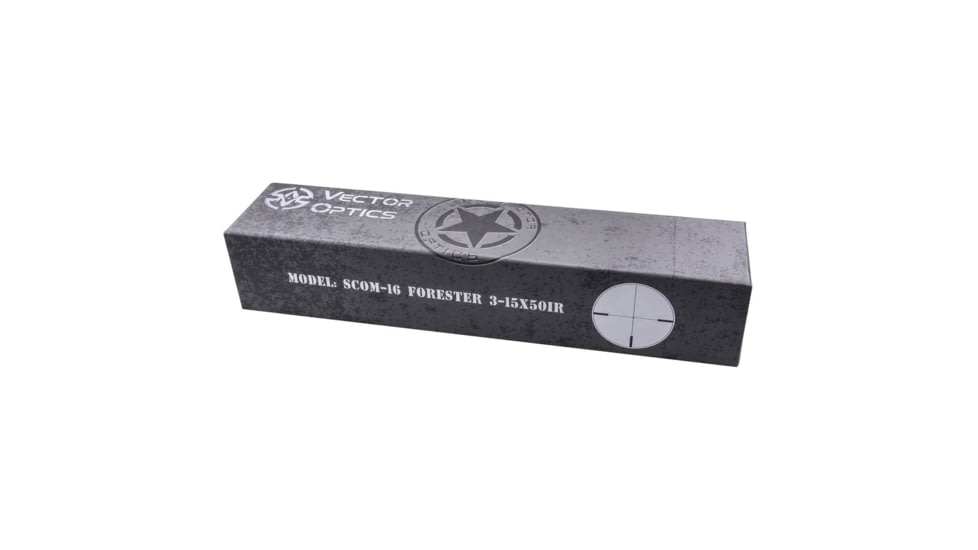 Vector Optics Forester Rifle Scope, 3-15x50mm, 30mm Tube, Etched Glass VFD-2 Reticle, Black, SCOM-16
