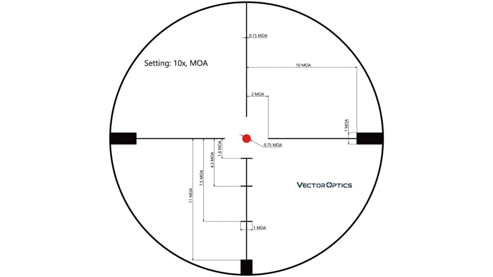 Vector Optics Hugo 4-16x44mm GT , 1 inch Tube, Second Focal Plane, Etched Glass BDC Reticle Rifle Scope, Black, SCOL-30