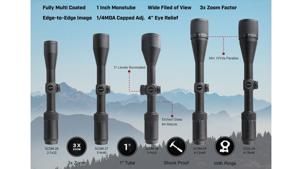 Vector Optics Matiz 6-18x44mm, Secong Focal Plane, 1inch Tube, Turkey Rifle Scope, Black, SCOL-28