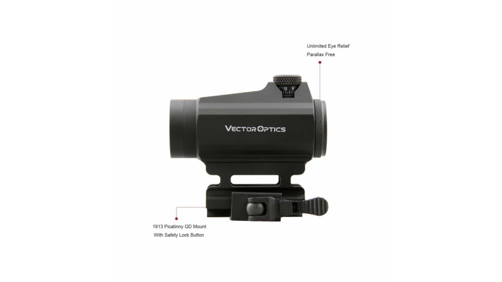 Vector Optics Maverick GenII 1x22mm Red Dot Sight, Unlimited, Picatinny, Black Matte, Black, SCRD-12II