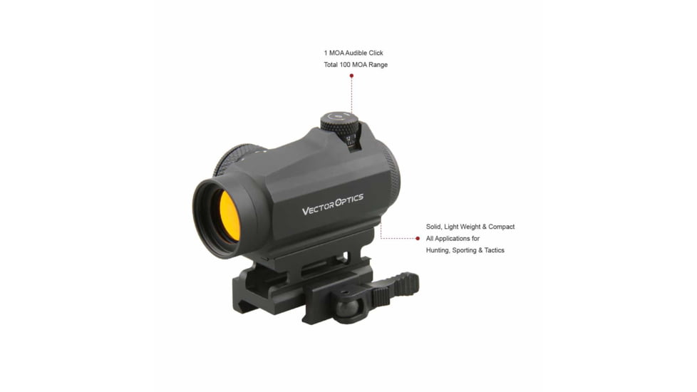 Vector Optics Maverick GenII 1x22mm Red Dot Sight, Unlimited, Picatinny, Black Matte, Black, SCRD-12II