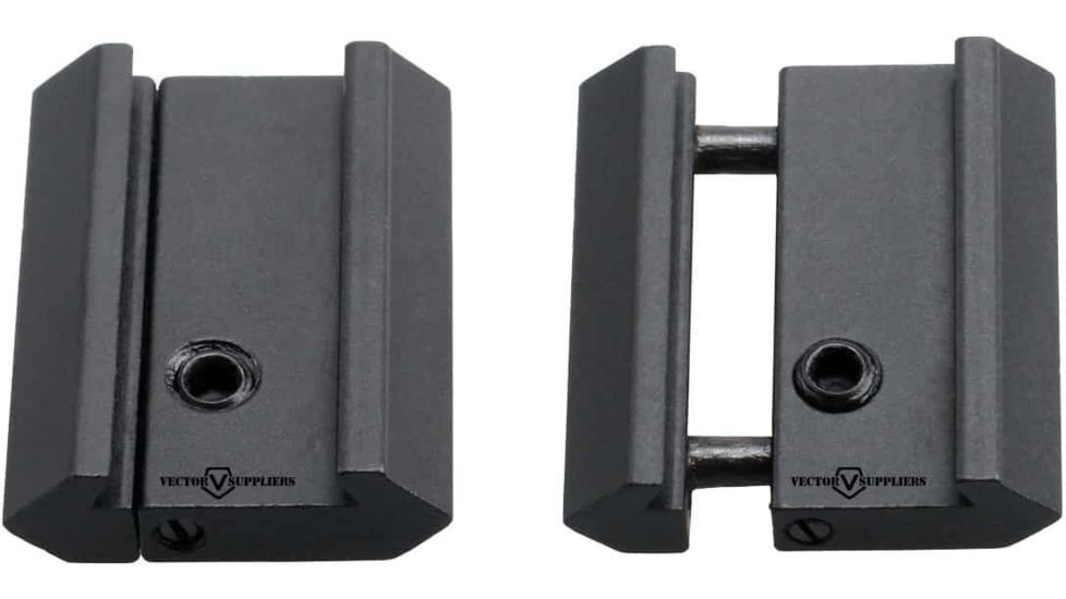 Vector Optics Mount Adapter, 3/8in Dovetail, 7/8in Weaver, 1in Long, 0.2in Height, 1 Pair, Black, SCRA-06B
