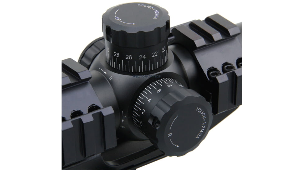 Vector Optics Mustang Rifle Scope, 1-4x24mm, 30mm Tube, FFP, Etched Glass M-4RD Reticle, Matte, Black, SCFF-36