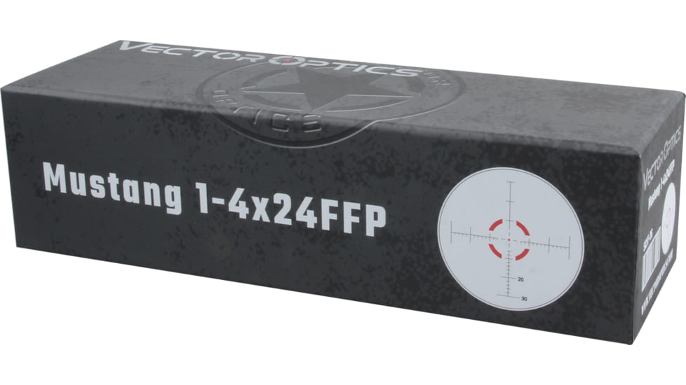 Vector Optics Mustang Rifle Scope, 1-4x24mm, 30mm Tube, FFP, Etched Glass M-4RD Reticle, Matte, Black, SCFF-36