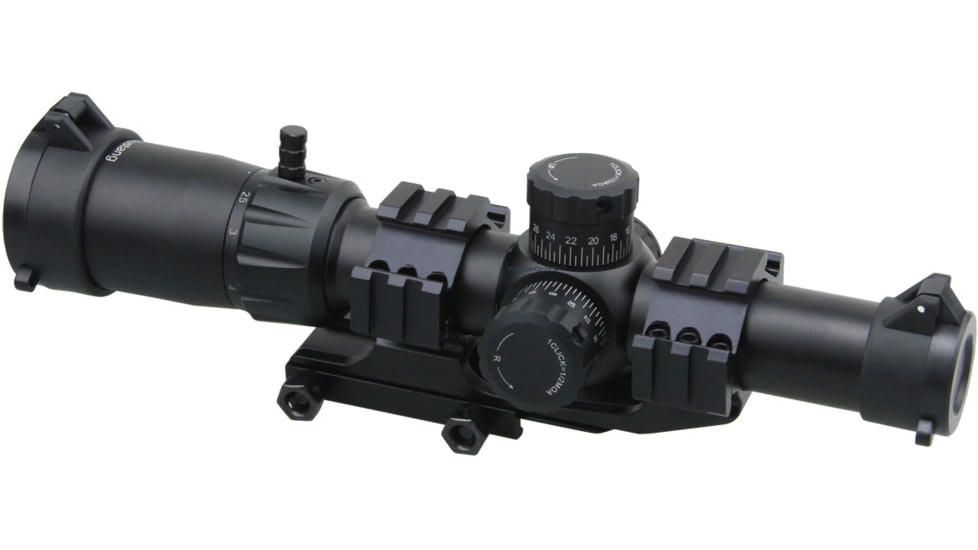 Vector Optics Mustang 1-4x24mm Rifle Scope, 30mm Tube, First Focal Plane, Etched Glass M-4RD Reticle, Matte, Black, SCFF-36