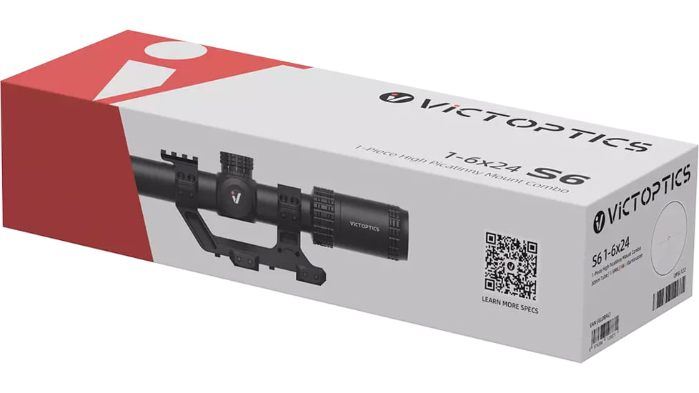 Vector Optics VictOptics S6 1-6x24 LPVO Rifle Scope w/ 1-Piece Extreme High Picatinny AR Mount Kit, Second Focal Plane