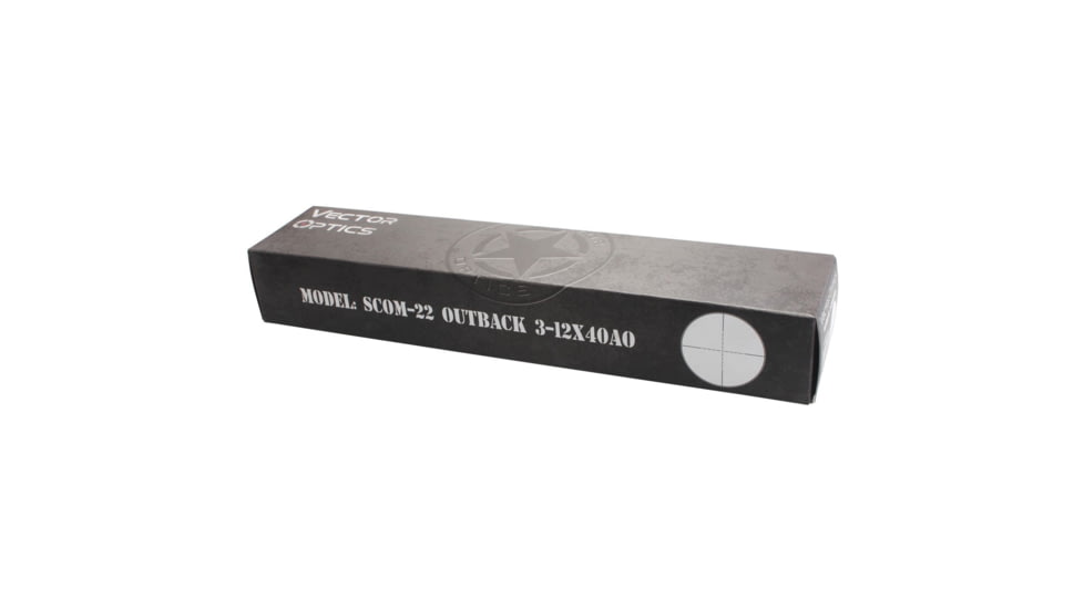 Vector Optics Outback Rifle Scope, 3-12x40mm, 25.4mm Tube, Mil-Dot Reticle, Black, OPSL29