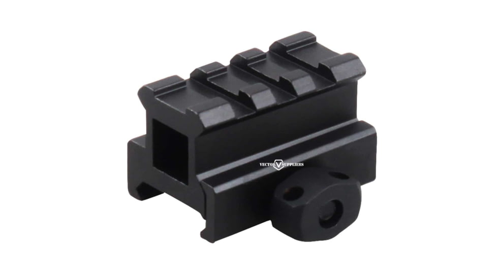 Vector Optics Riser Mount Rail, Picatinny, 0.83in Height, 1.6in Long, 3 Slots, 6063-T6, Black, SCRA-59