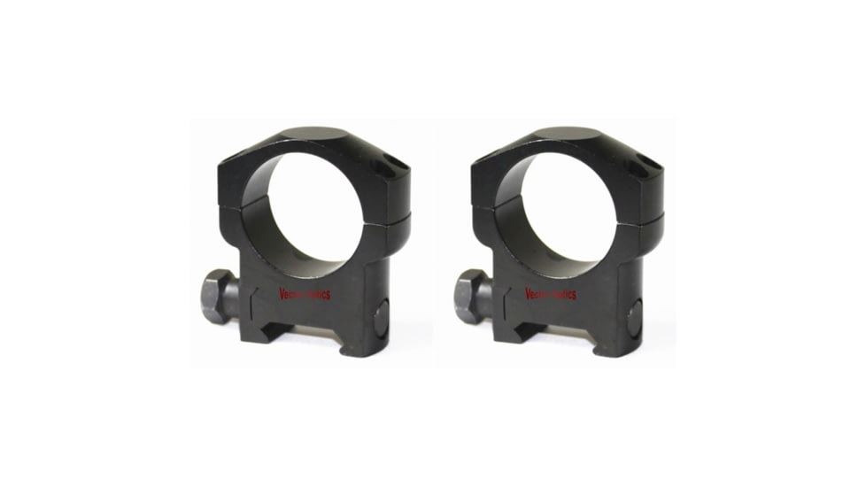 Vector Optics Tactical Rifle Scope Rings, 30mm Tube, Picatinny/ Weaver, 25.4mm Height, 6063-T6, Matte, Black, SCTM-22