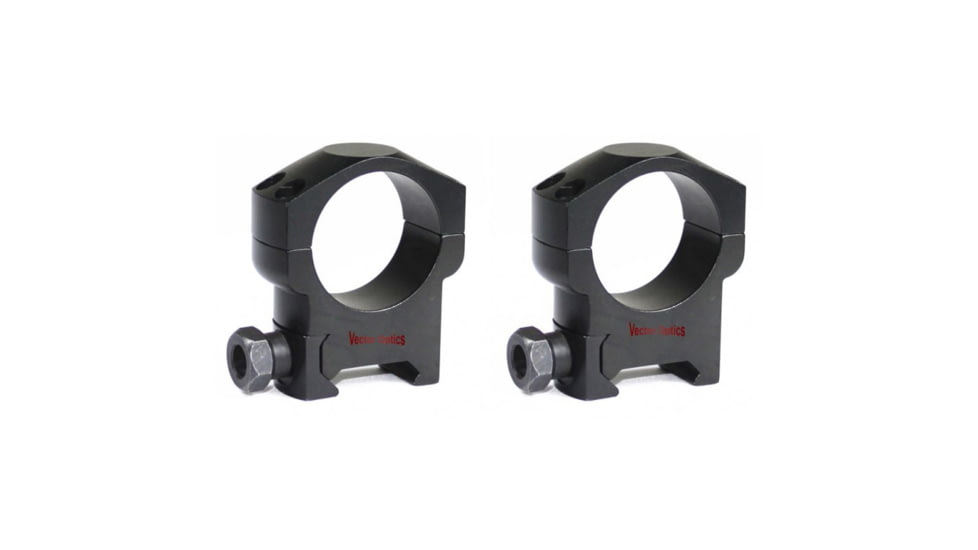 Vector Optics Tactical Rifle Scope Rings, 30mm Tube, Picatinny/ Weaver, 25.4mm Height, 6063-T6, Matte, Black, SCTM-22