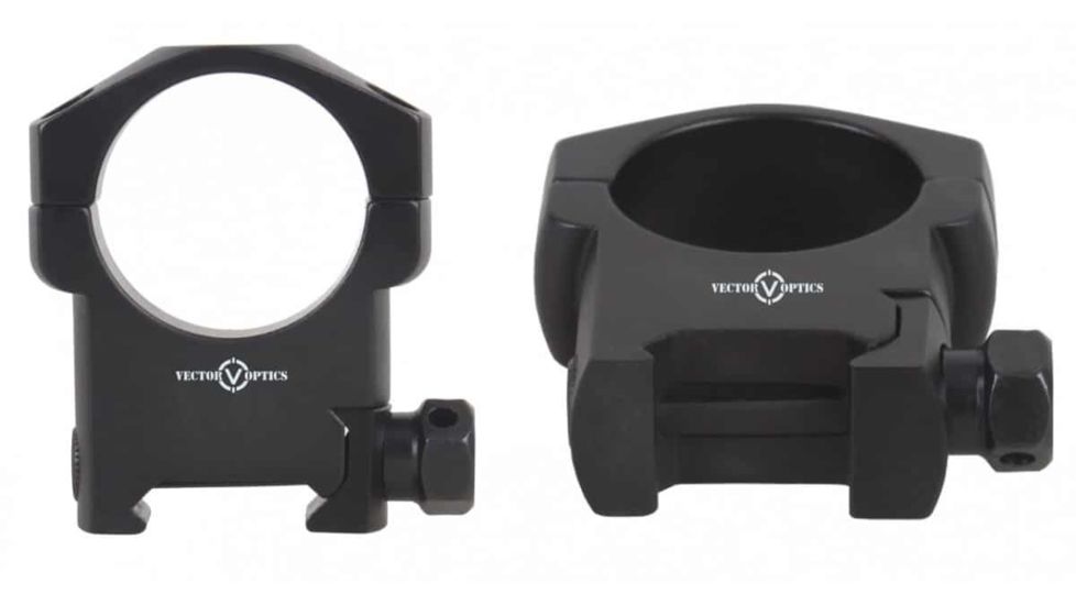 Vector Optics Tactical Rifle Scope Rings, 30mm Tube, Picatinny/ Weaver, 31mm Height, 6063-T6, Matte, Black, SCTM-08