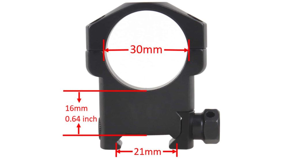 Vector Optics Tactical Rifle Scope Rings, 30mm Tube, Picatinny/ Weaver, 31mm Height, 6063-T6, Matte, Black, SCTM-08