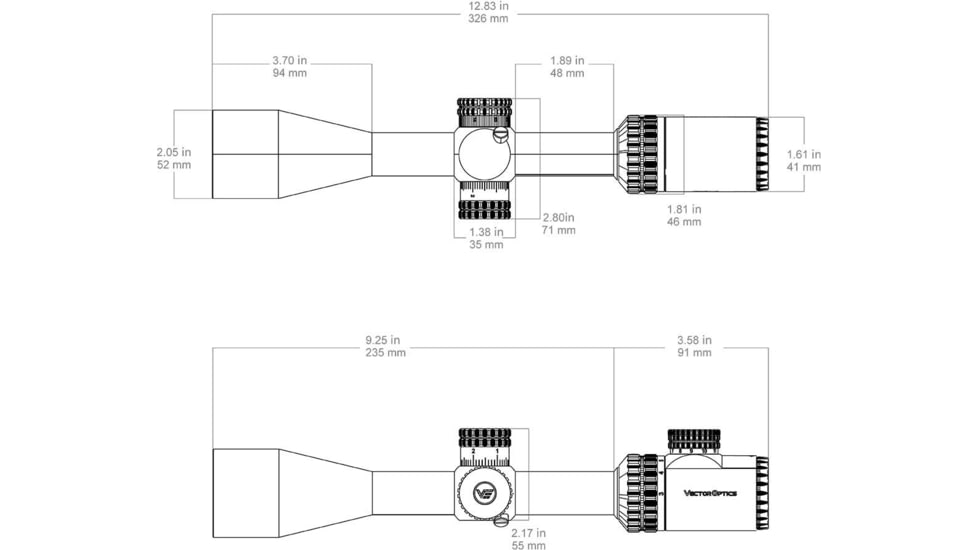 Vector Optics Hugo 3-12x40i 25.4mm Tube Rifle Scope, Second Focal Plane