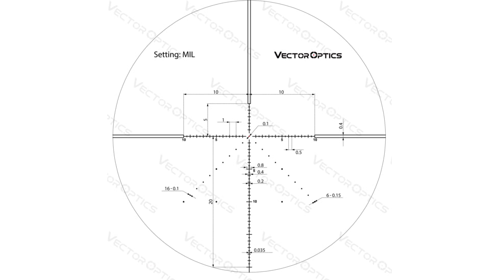 Vector Optics Veyron IR Illuminated IR Rifle Scope, 4-16x44mm, 30mm Tube, FFP, Etched Glass MPR-V5 Reticle, Matte, Black, SCFF-38