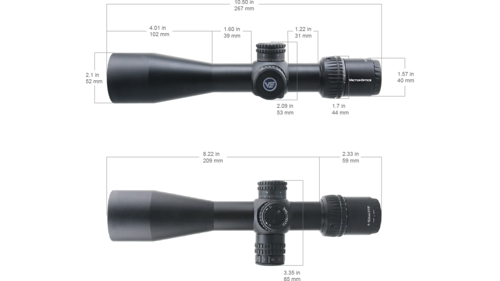 Vector Optics Veyron 4-16x44mm IR Rifle Scope, 30mm Tube, First Focal Plane, Black, SCFF-38