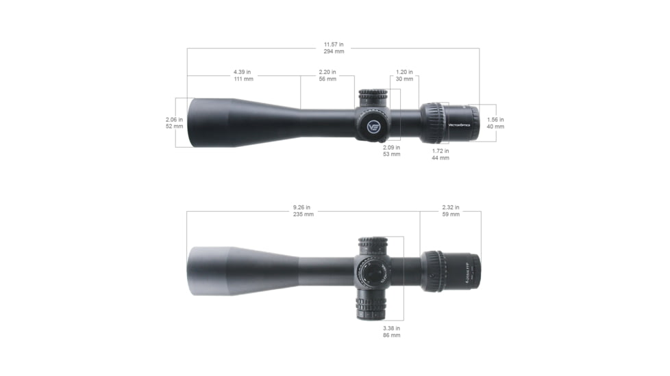 Vector Optics Veyron IR Illuminated Rifle Scope, 6-24x44mm, 30mm Tube, FFP, Etched Glass MPR-V5 Reticle, Matte, Black, SCFF-37