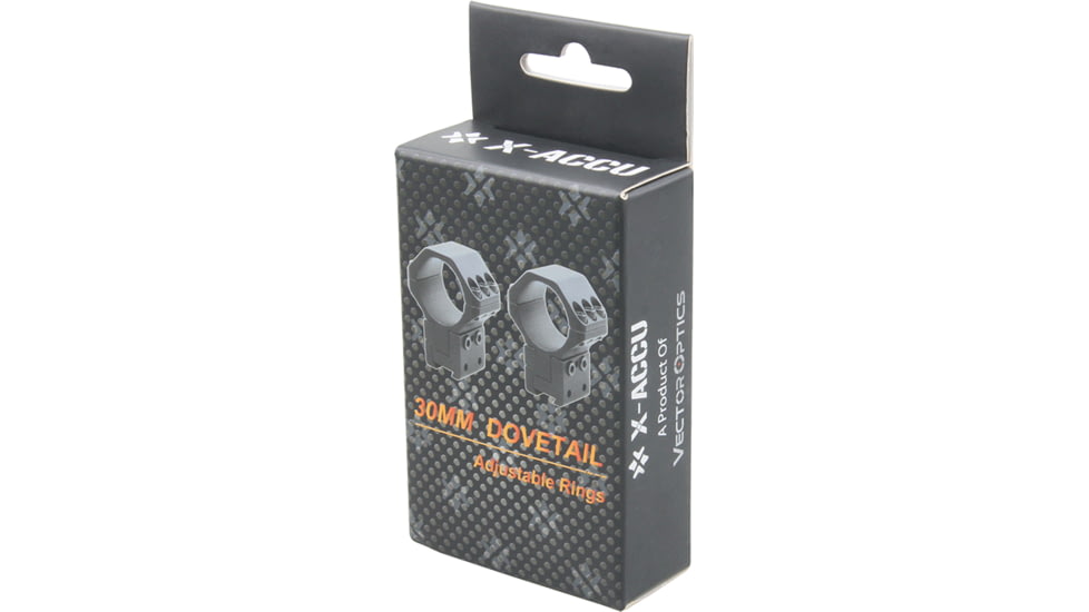 Vector Optics X-Accu 30mm Adjustable Elevation Picatinny Rings, Dovetail Mount, Black Matte, Chorme, XASR-3045