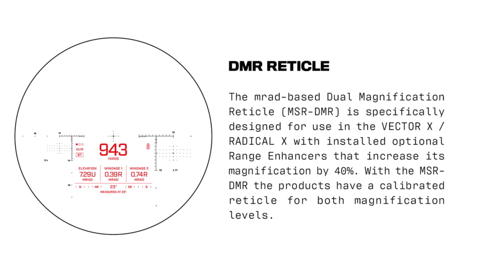 VECTRONIX SHOOTING SOLUTIONS Radical X 8x42mm Binocular, MSR-DMR Reticle, 918810-DIST