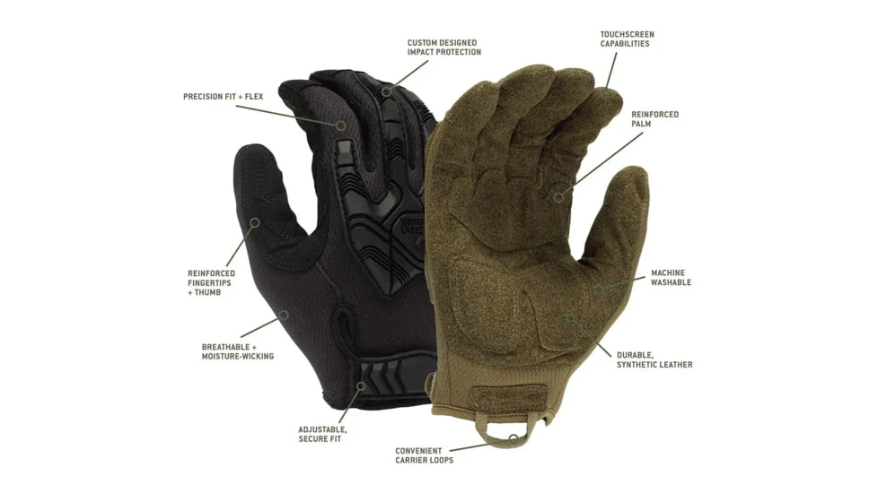 Venture Gear Tactical Heavy Duty Impact Operator H&amp;L Glove, Black, Medium, VGTG40BM