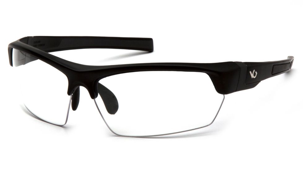 Venture Gear Tensaw Shooting Glasses, Black/Gray Frame, Clear Anti-Fog Lenses, VGSB310T