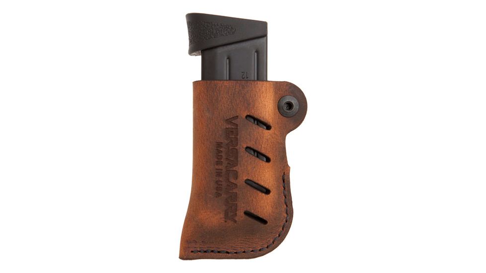 VersaCarry Adjustable OWB Magazine Pouch, Water Buffalo Leather, Distressed Brown, Double Stack, 72102