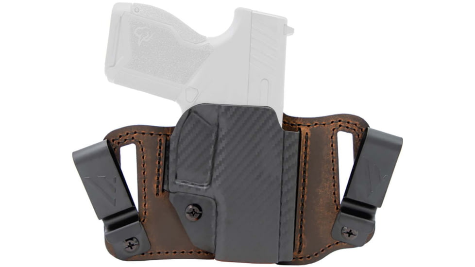 Versacarry Insurgent Deluxe IWB/OWB Molded Polymer Belt Holster, Glock 19, Right Hand, Distressed Brown, INS201G19