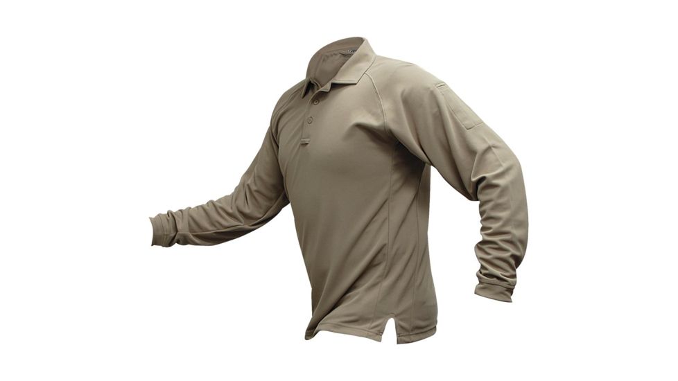 Vertx Men's Coldback Long Sleeve Polo Shirt, Tan, Size Small VTX4020TNP-SMALL