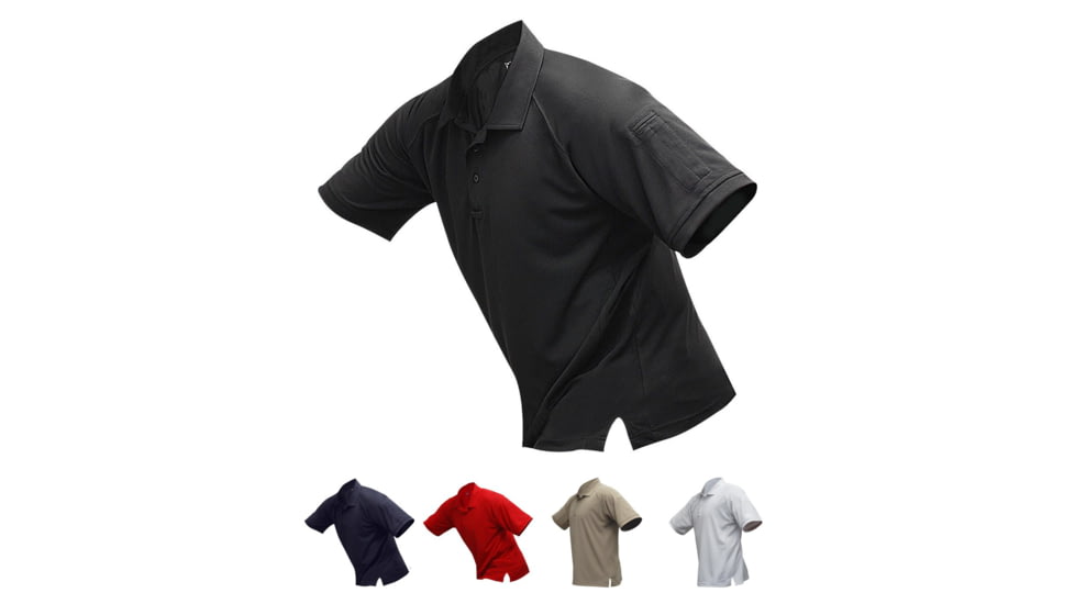 Vertx Men's Coldblack Short Sleeve Polo Shirt, Black, Navy, Red, Tan, White