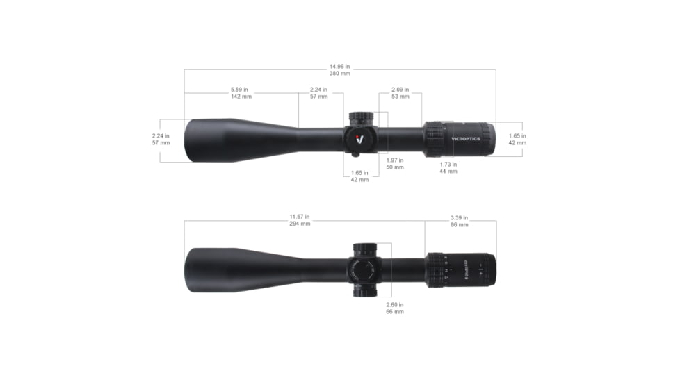 VictOptics S4 6-24x50 Riflescope, 30mm Tube, First Focal Plane, Black, OPFF-02